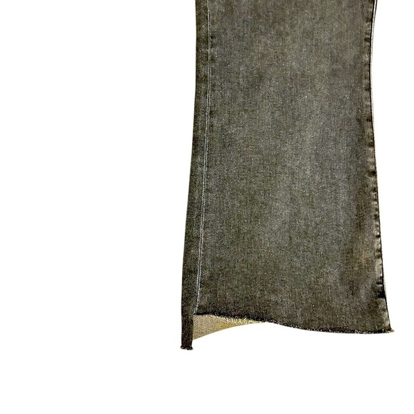 Frame premium Denim black blue Jeans Le Crop Mini Boot raw edge hem size 32 - Picture 5 of 9